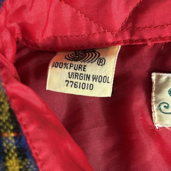 Vintage St. John's Bay Shirt Jacket Mens M Red Tartan Plaid Wool Lined CPO 90s - Picture 6 of 14